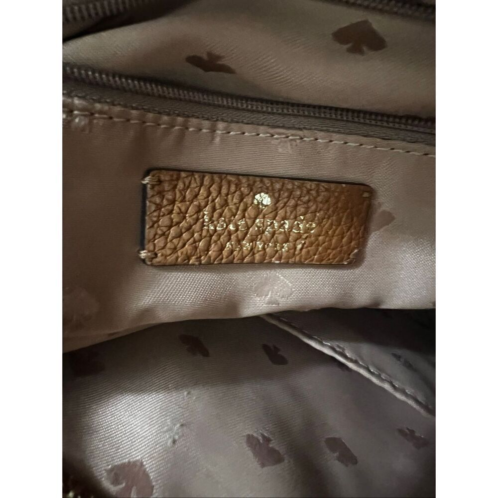 Kate Spade New York Leila Medium Flap Backpack Brown Pebbled Leather - Picture 11 of 14